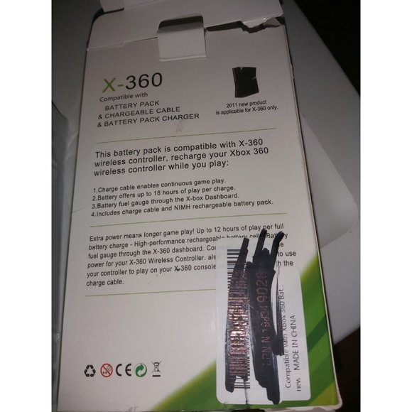 X-360 Compatible Battery Pack, Chargeable Cable & Battery Pack Charger - Picture 2 of 2